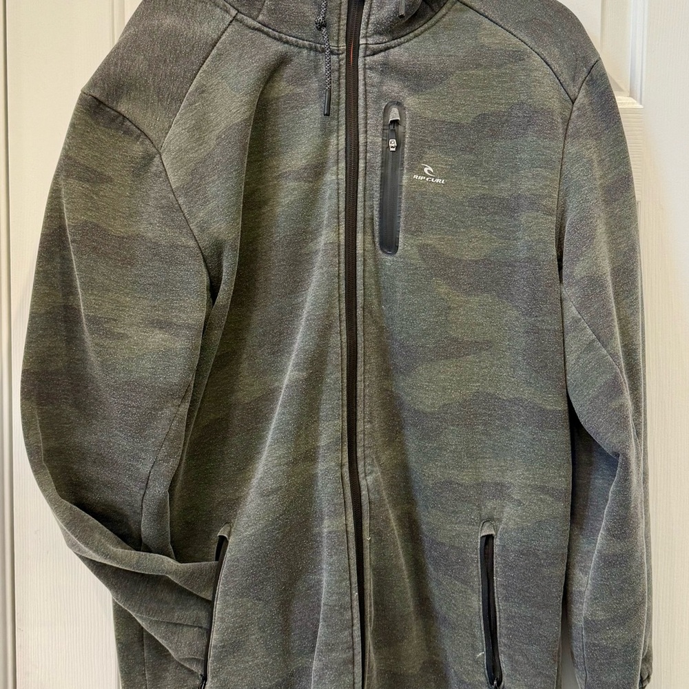 Rip Curl Gray Camo Zip-Up Jacket